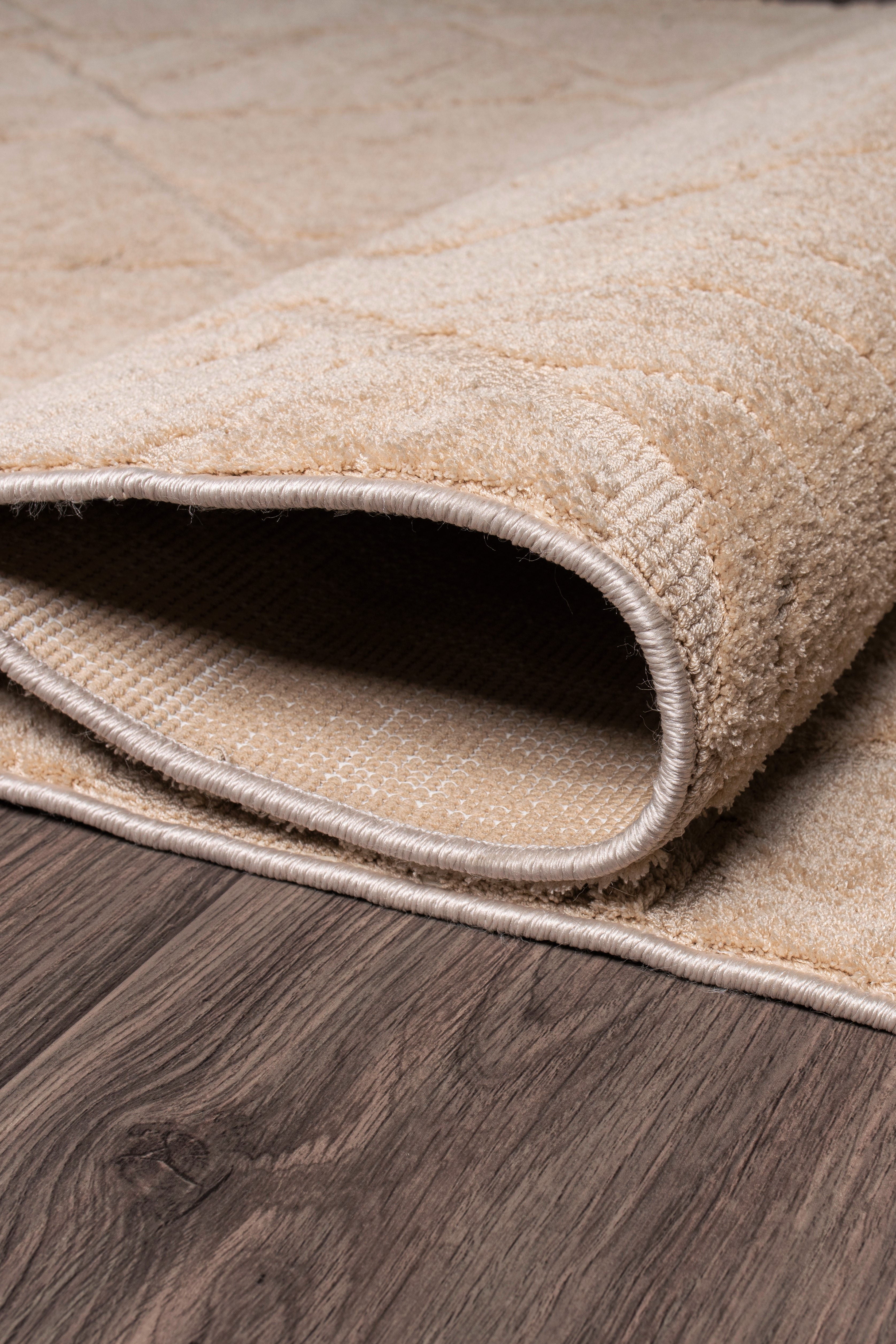 Jolly A0311 Bej Yumuşak Dokulu Salon Mutfak Koridor Oturma Odası Yolluk Halı Makine Halısı