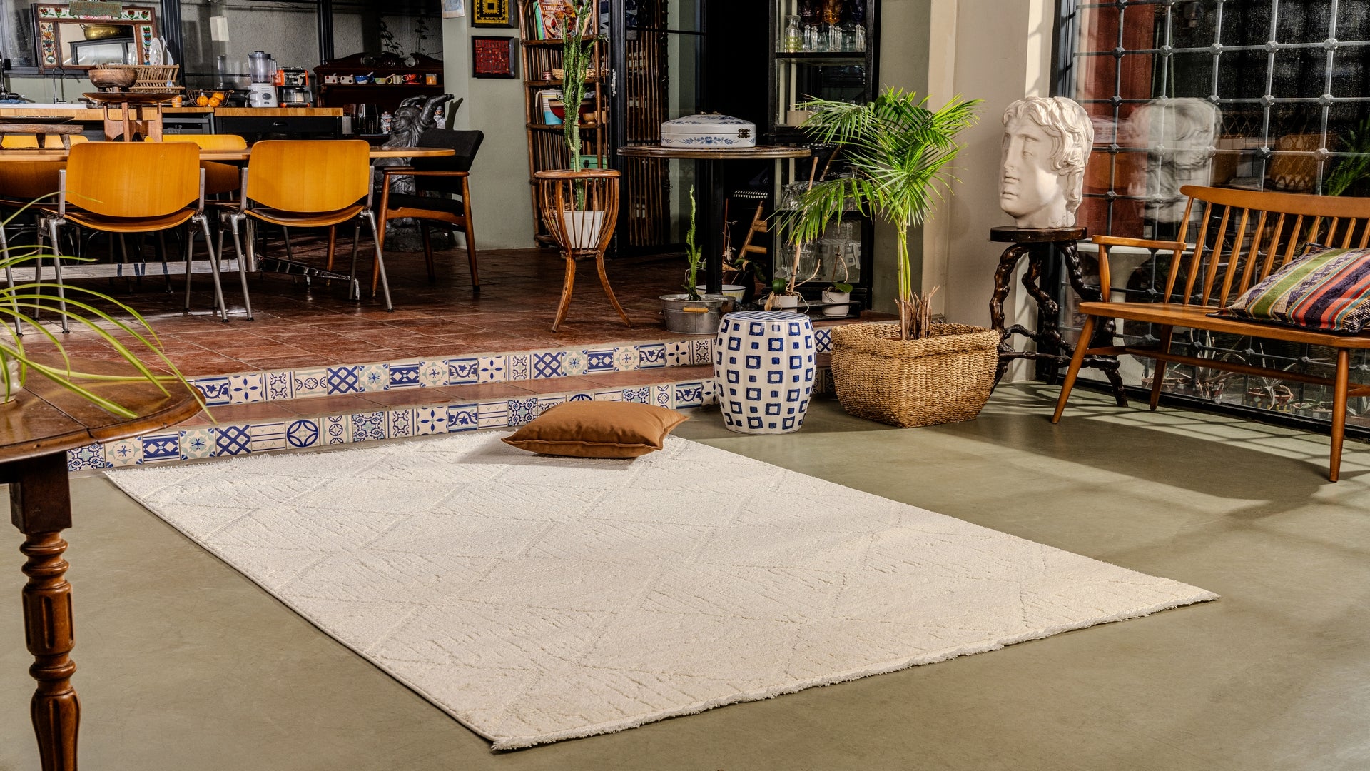 Jolly JL001 Krem Yumuşak Dokulu Salon Mutfak Koridor Oturma Odası Yolluk Halı Makine Halısı