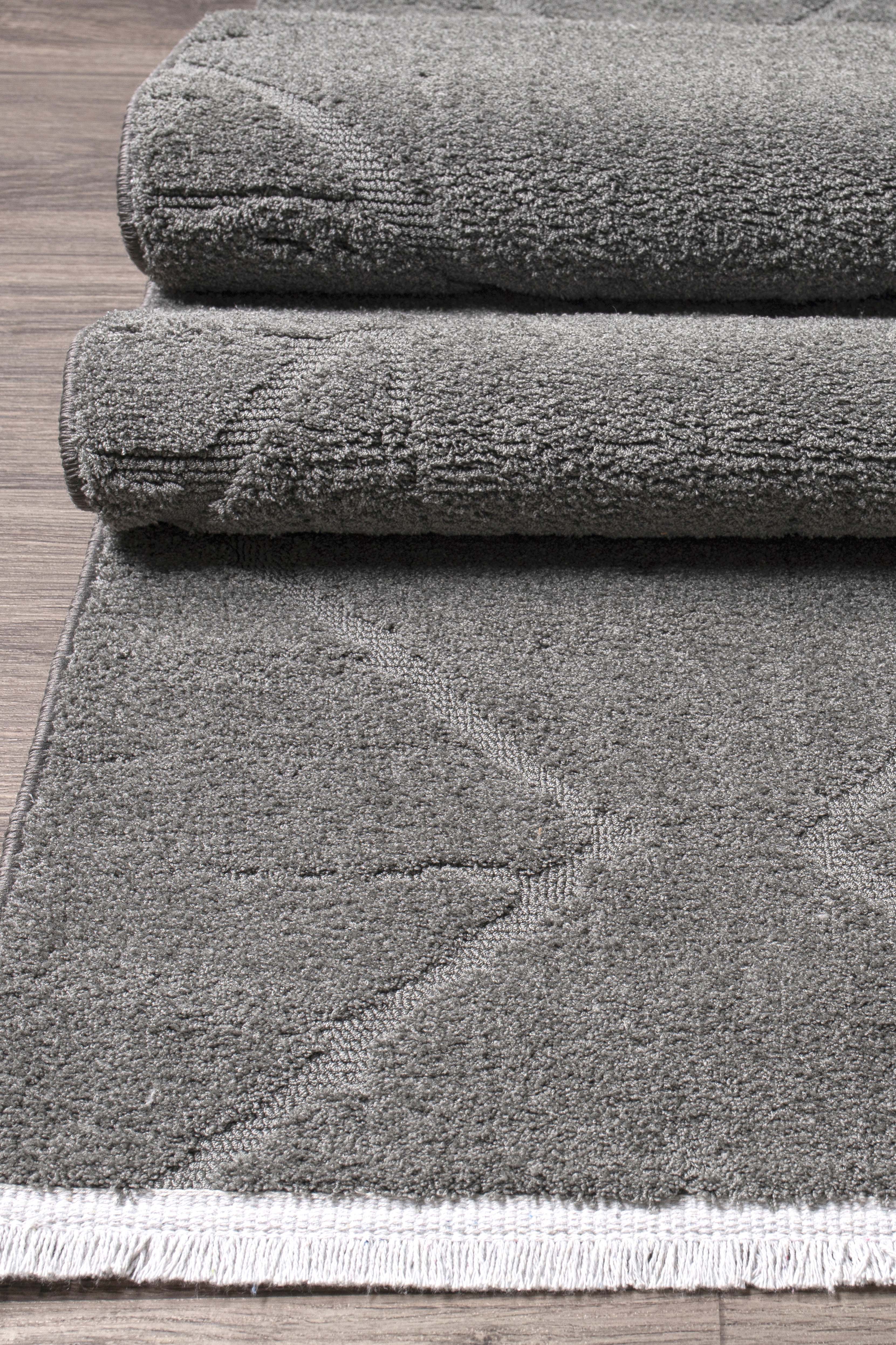 Jolly JL003 Antrasit Yumuşak Dokulu Salon Mutfak Koridor Oturma Odası Yolluk Halı Makine Halısı