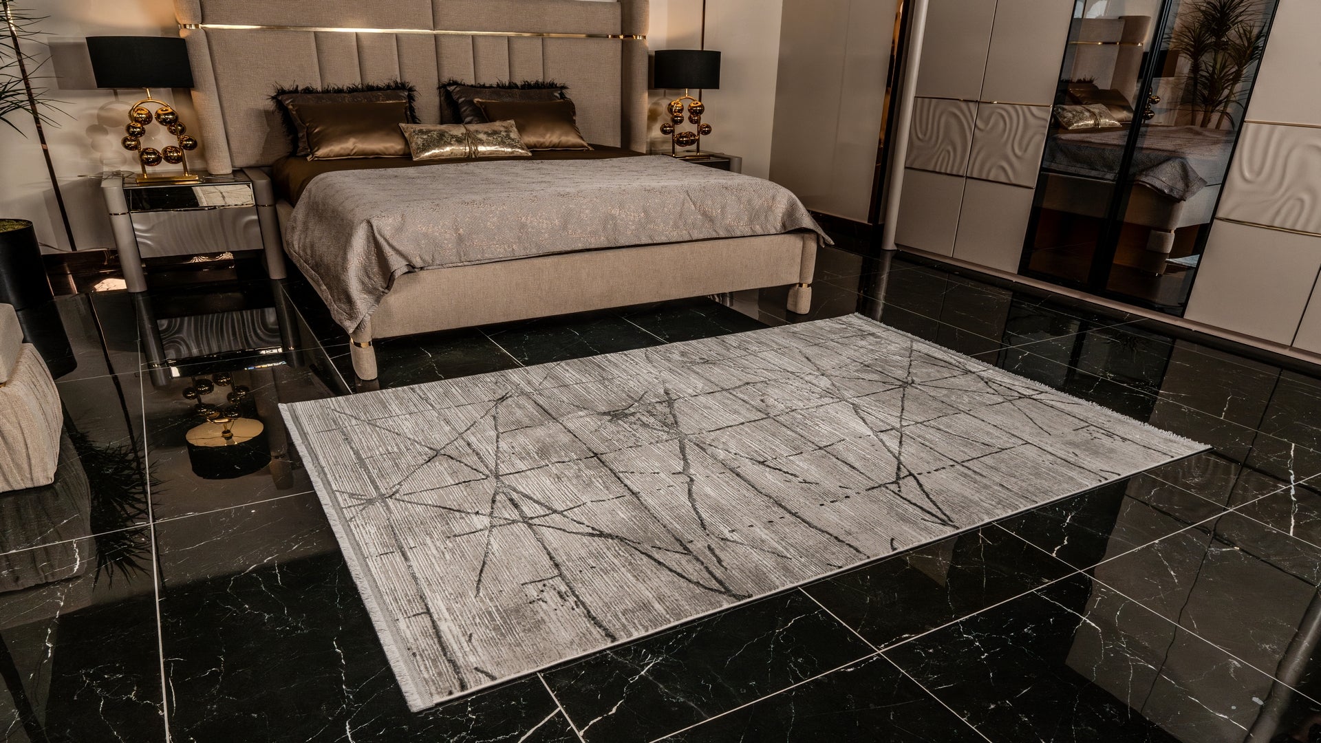 Kadifem KD002 Gri Yumuşak Dokulu Salon Mutfak Koridor Oturma Odası Yolluk Halı Makine Halısı