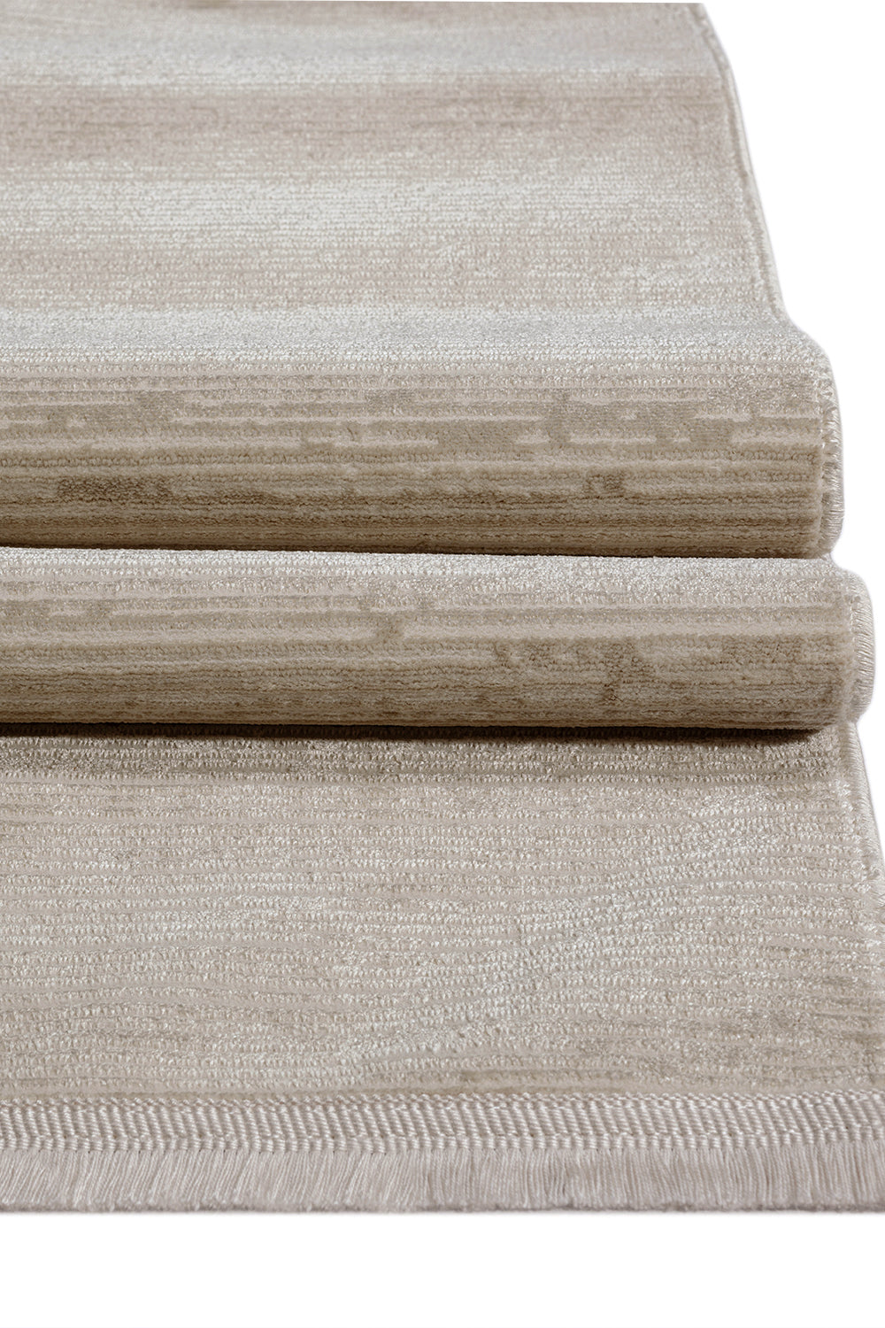 Kadifem KD007 Beige Weich strukturierter Läuferteppich für Wohnzimmer, Küche, Flur, Aufenthaltsraum, maschinell gefertigt