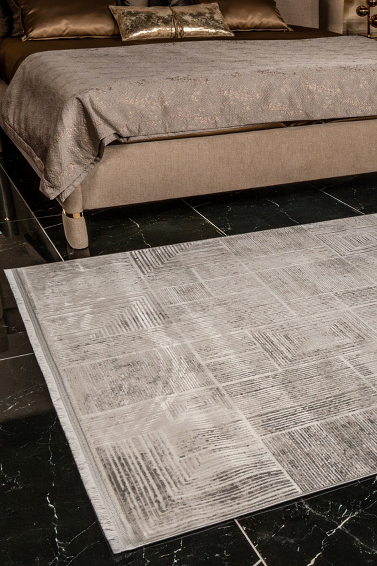 Kadifem KD010 Cremefarbener, weicher, strukturierter Läuferteppich für Wohnzimmer, Küche, Flur, Aufenthaltsraum, maschinell gefertigt