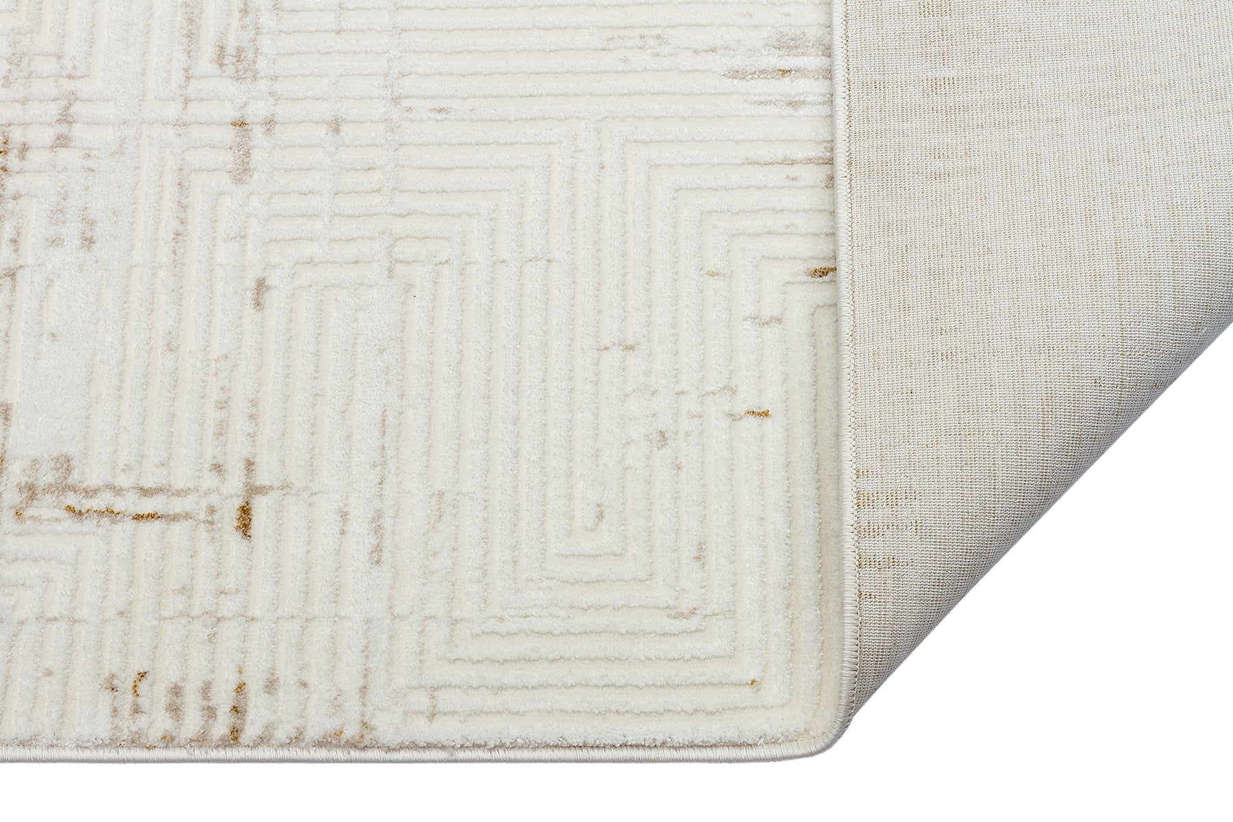 Kadifem KD011 Beige Weich strukturierter Läuferteppich für Wohnzimmer, Küche, Flur, Aufenthaltsraum, maschinell gefertigt