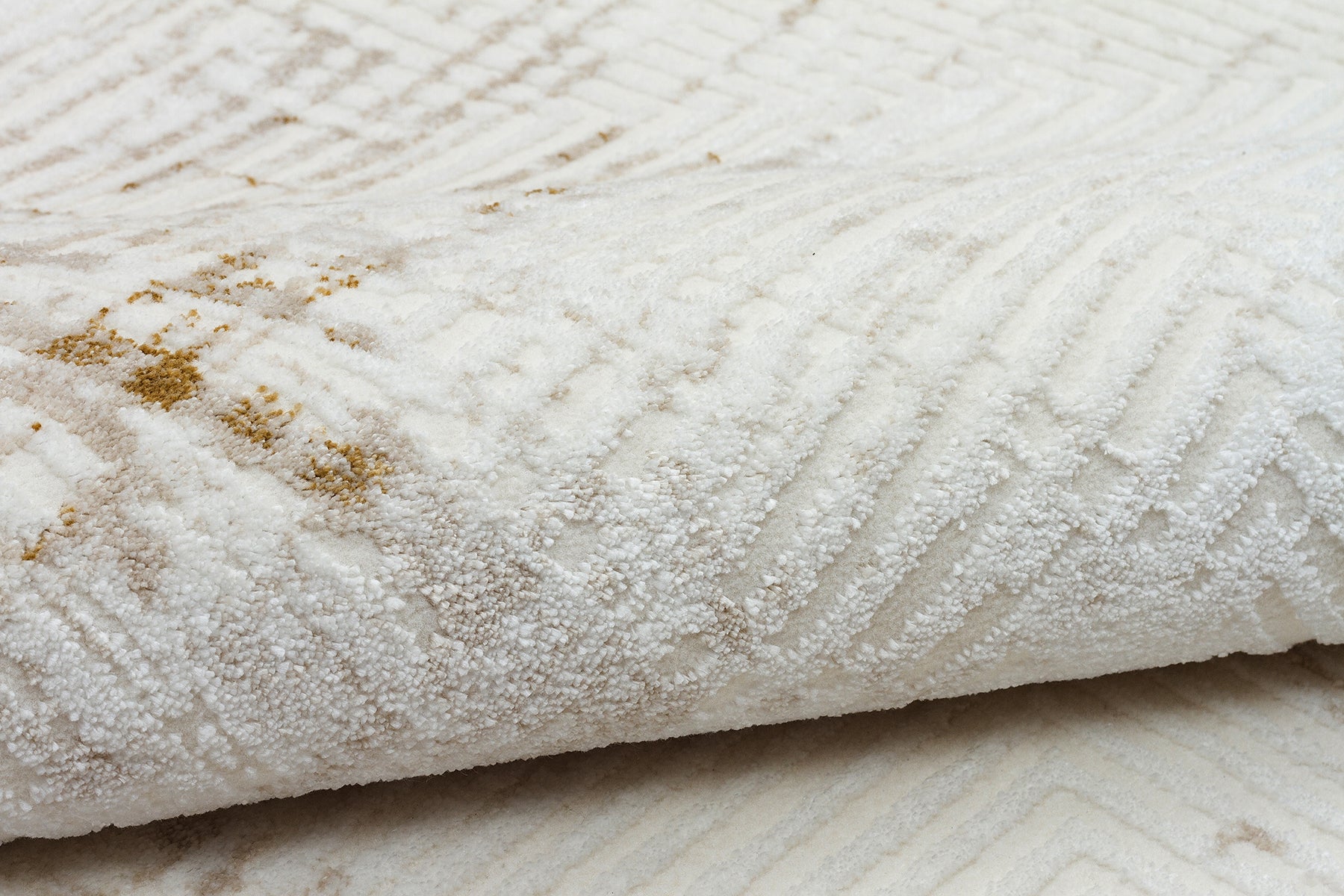 Kadifem KD011 Beige Weich strukturierter Läuferteppich für Wohnzimmer, Küche, Flur, Aufenthaltsraum, maschinell gefertigt