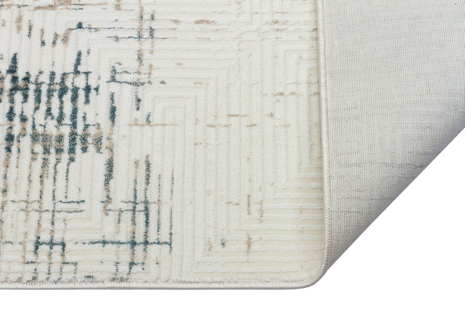 Kadifem KD012 Cremefarbener, weicher, strukturierter Läuferteppich für Wohnzimmer, Küche, Flur, Aufenthaltsraum, maschinell gefertigt