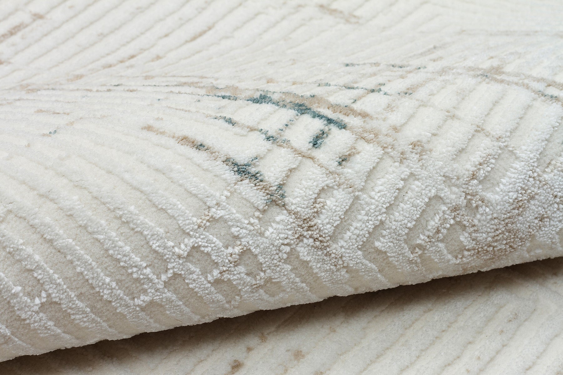 Kadifem KD012 Cremefarbener, weicher, strukturierter Läuferteppich für Wohnzimmer, Küche, Flur, Aufenthaltsraum, maschinell gefertigt