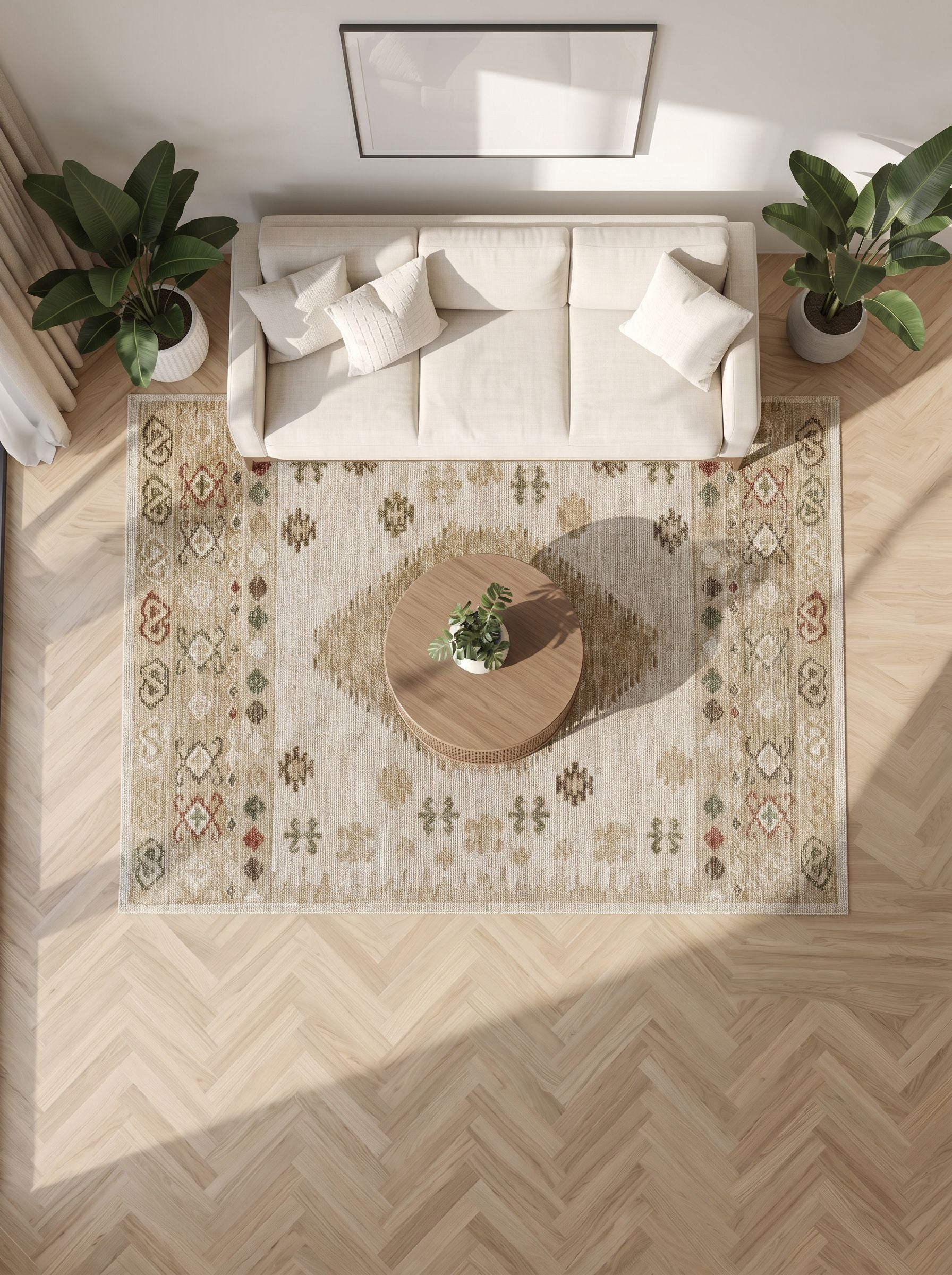 Kadim KA002 Krem Uzun Ömürlü Yumuşak Dokulu Oturma Odası Mutfak Koridor Yatak Odası Salon Halısı Çocuk Odası Yolluk Halı