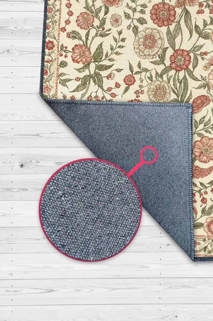 Kır Çiçeği Desenli İngiliz Tarzı Botanik Halı, Çiçekli Salon Halısı, Çiçek Desenli Geleneksel Yatak Odası Halısı