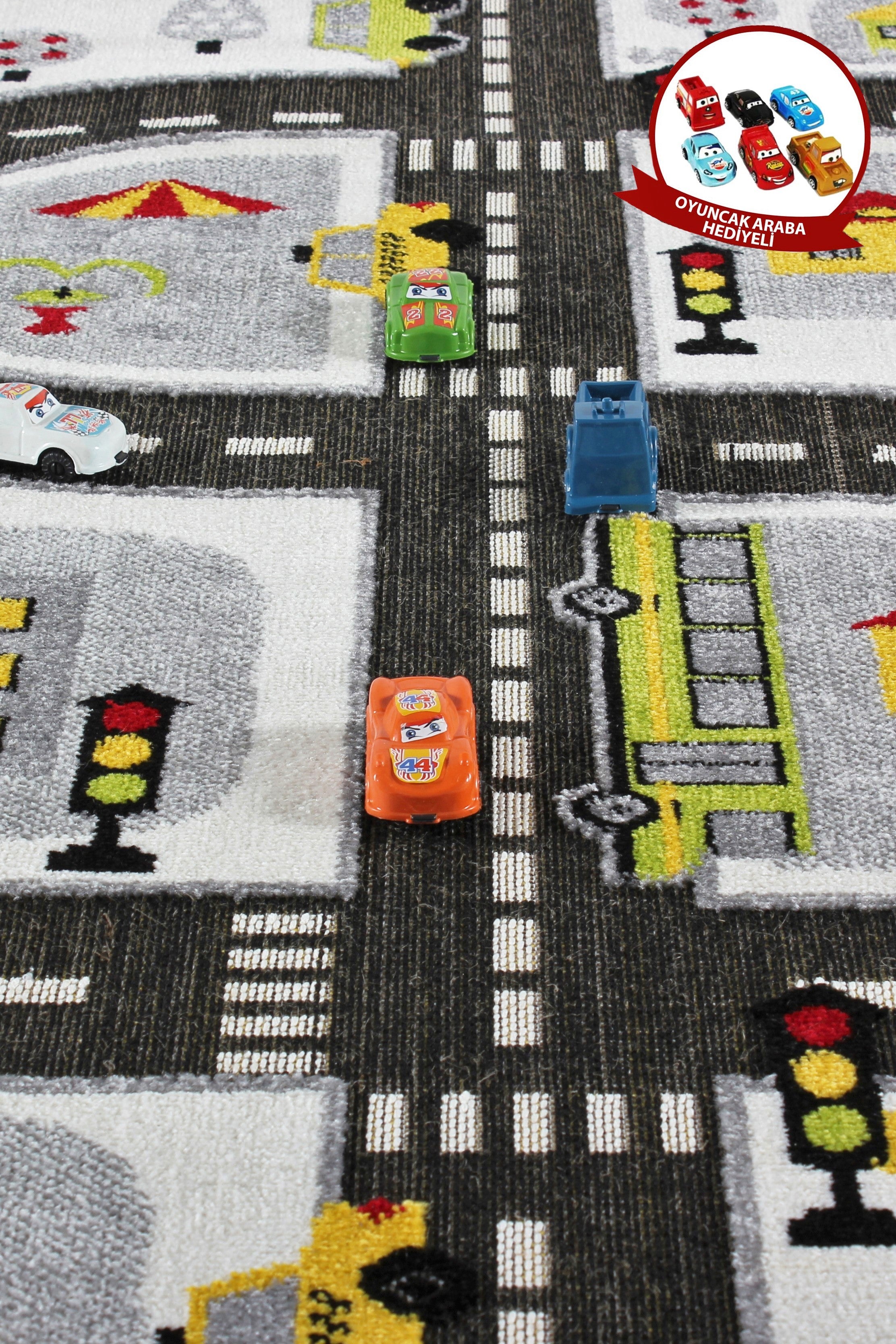 Comfort Kindergarten Nursery Play Mat 3D Woven White Traffic Mat