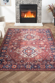 Konfor Antico 2307 Cotton-Based Washable Authentic Vintage Classic Distressed Rug