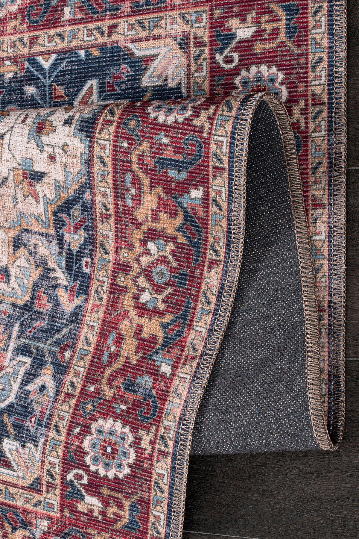 Konfor Antico 2323 Pamuk Tabanlı Yıkanabilir Otantik Vintage Klasik Eskitme Halı