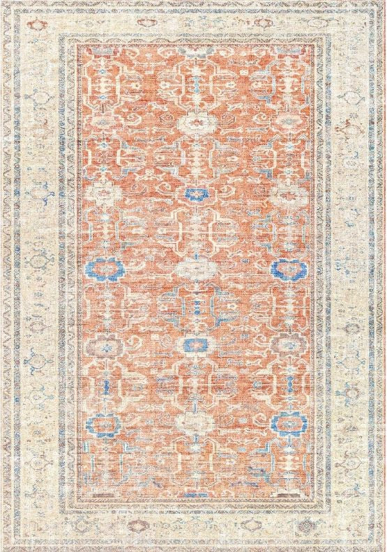 Konfor Antico 2351 Pamuk Tabanlı Yıkanabilir Otantik Vintage Klasik Eskitme Halı