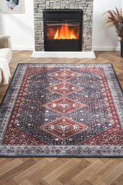 Konfor Antico 2355 Baumwollbasierter, waschbarer, authentischer Vintage-Teppich im klassischen Used-Look