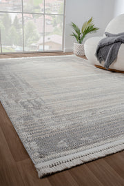 Comfort Bastia 1277 Cremegrau Weichgewebter moderner Schlingenflor-Teppich