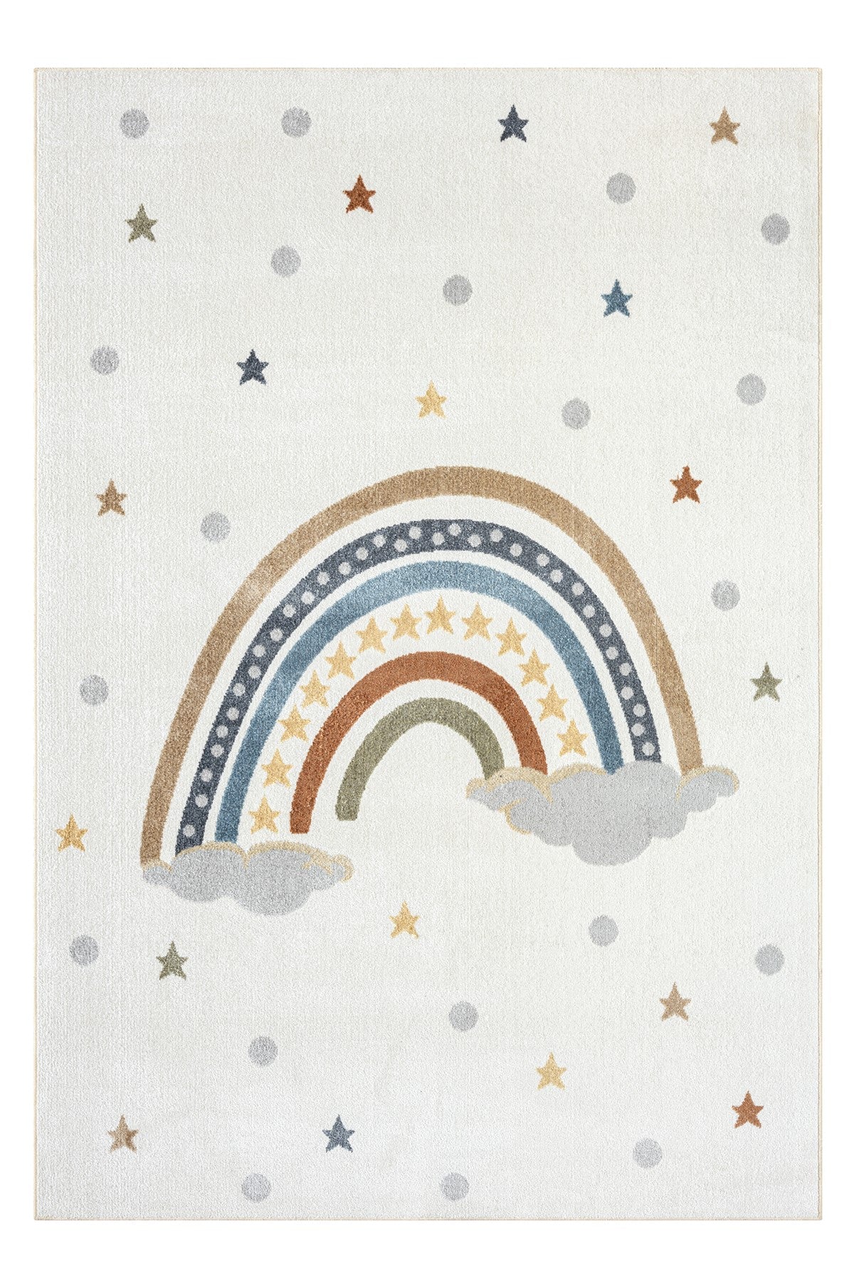 Comfort Bohemian Kinderteppich mit Regenbogenmuster, modern gewebt