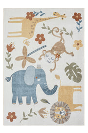 Comfort Bohemian Kids Zoo Modern Woven Children's Rug