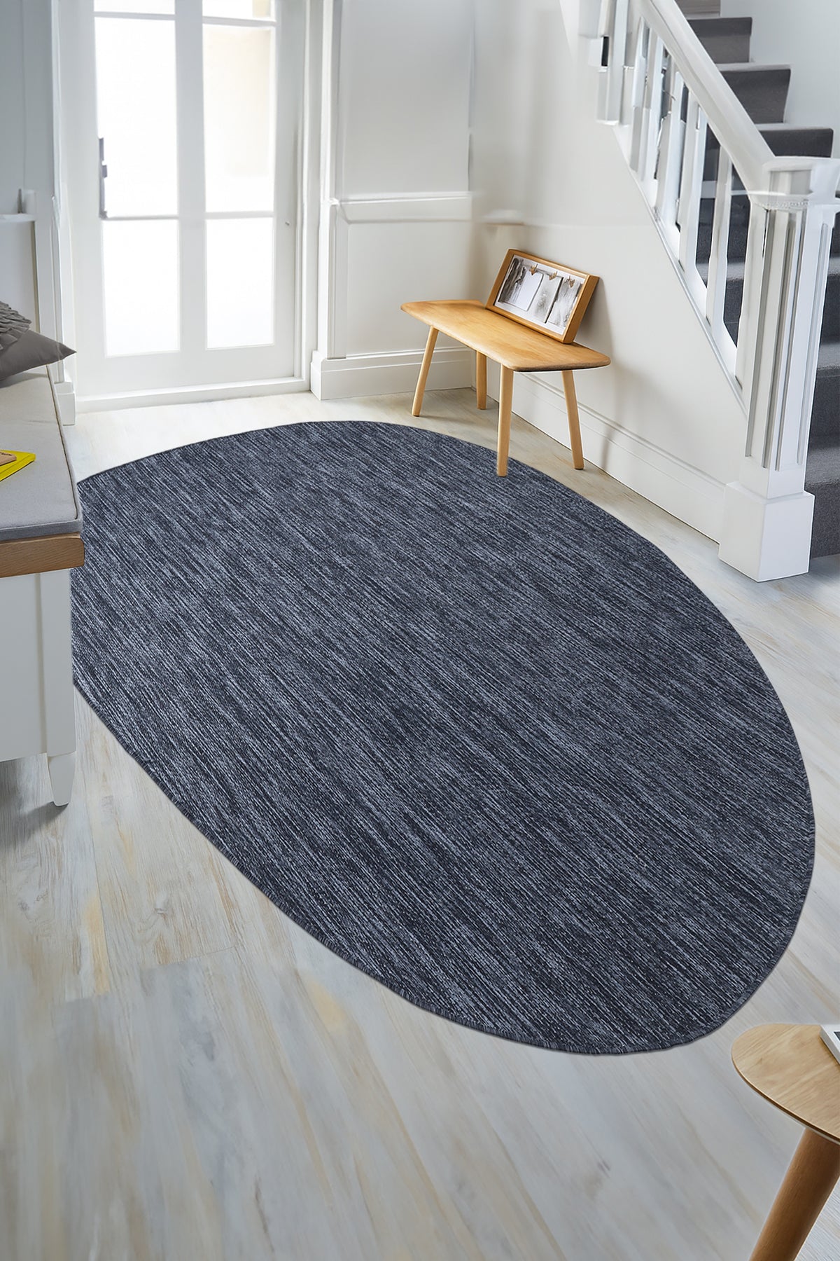 Konfor Carpet Theme 9034 Navy Blue Sisal Woven Indoor/Outdoor Rug Decorative Garden Balcony Living Room Carpet