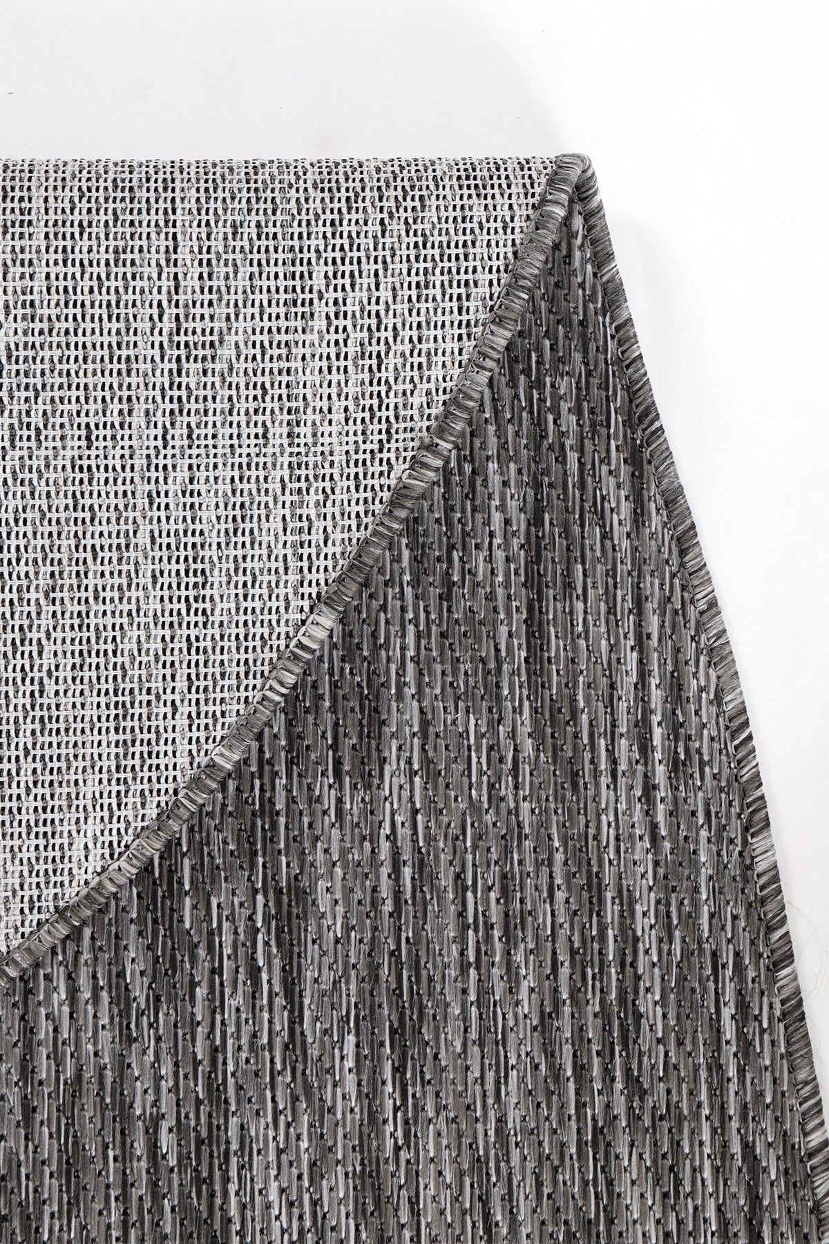 Konfor Carpet Tema 9035 Grauer Sisal-Webteppich für drinnen und draußen, dekorativer Garten-, Balkon- und Wohnzimmerteppich