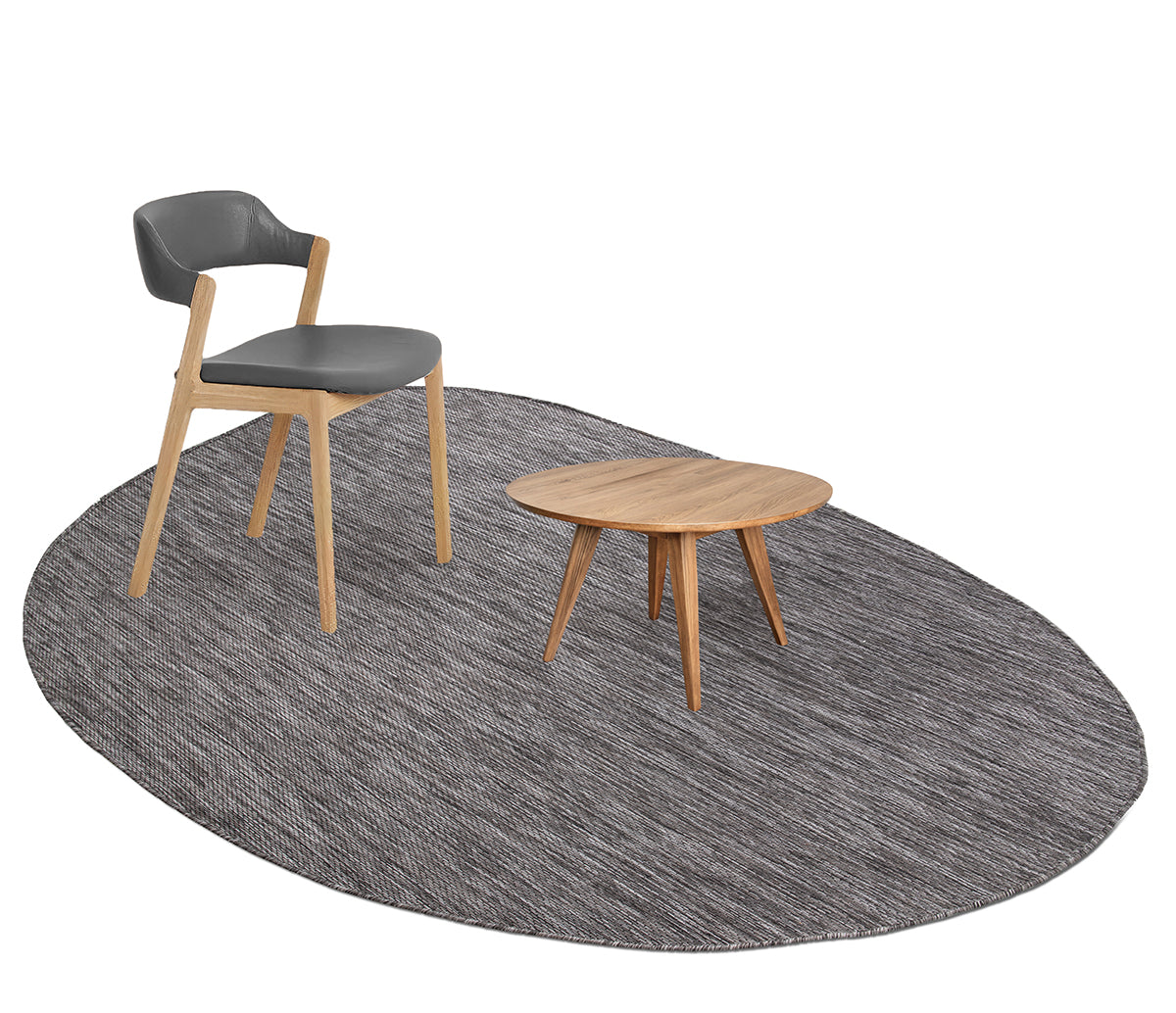 Konfor Carpet Tema 9035 Grauer Sisal-Webteppich für drinnen und draußen, dekorativer Garten-, Balkon- und Wohnzimmerteppich
