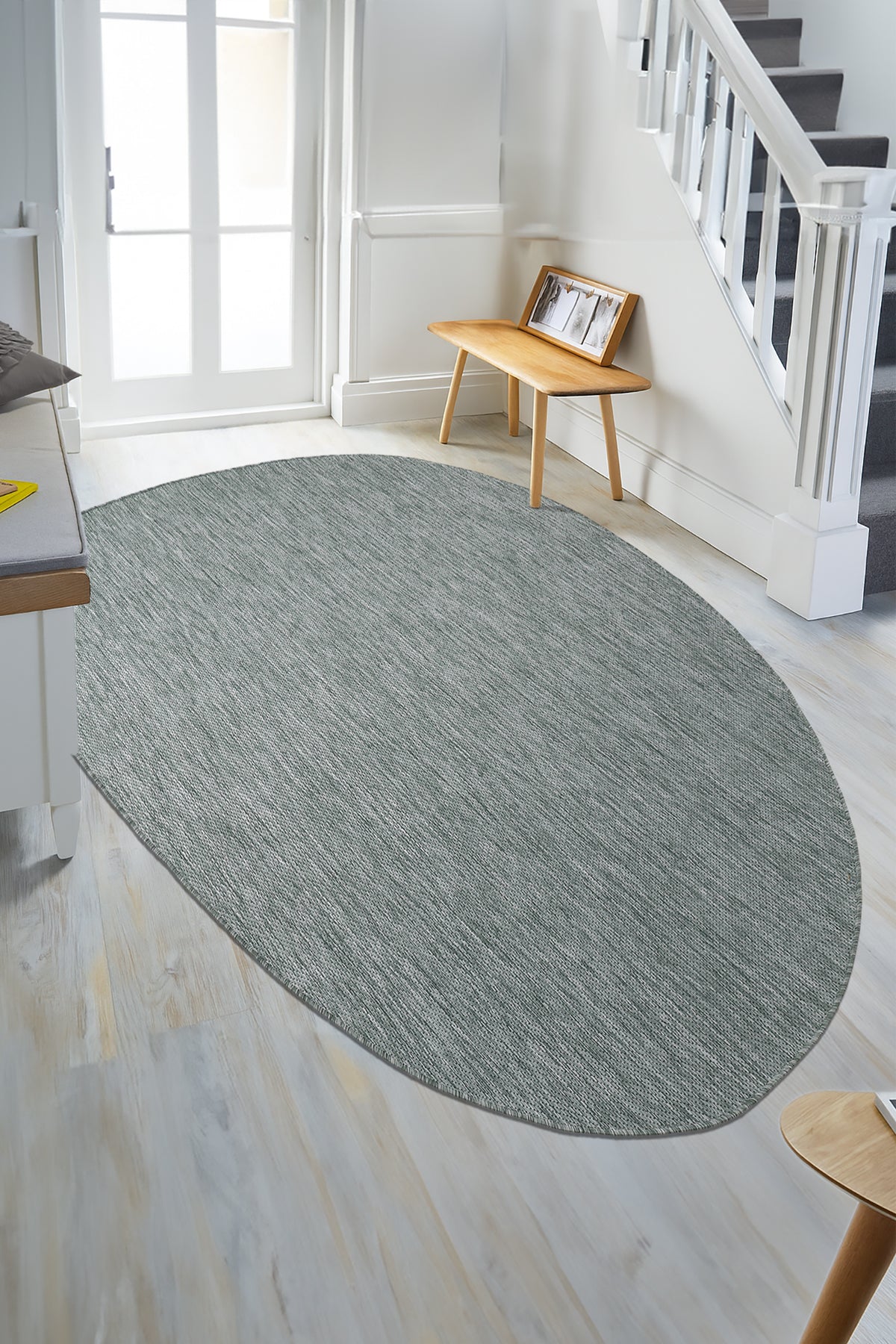 Konfor Carpet Theme 9037 Green Sisal Woven Indoor/Outdoor Rug Decorative Garden Balcony Living Room Carpet