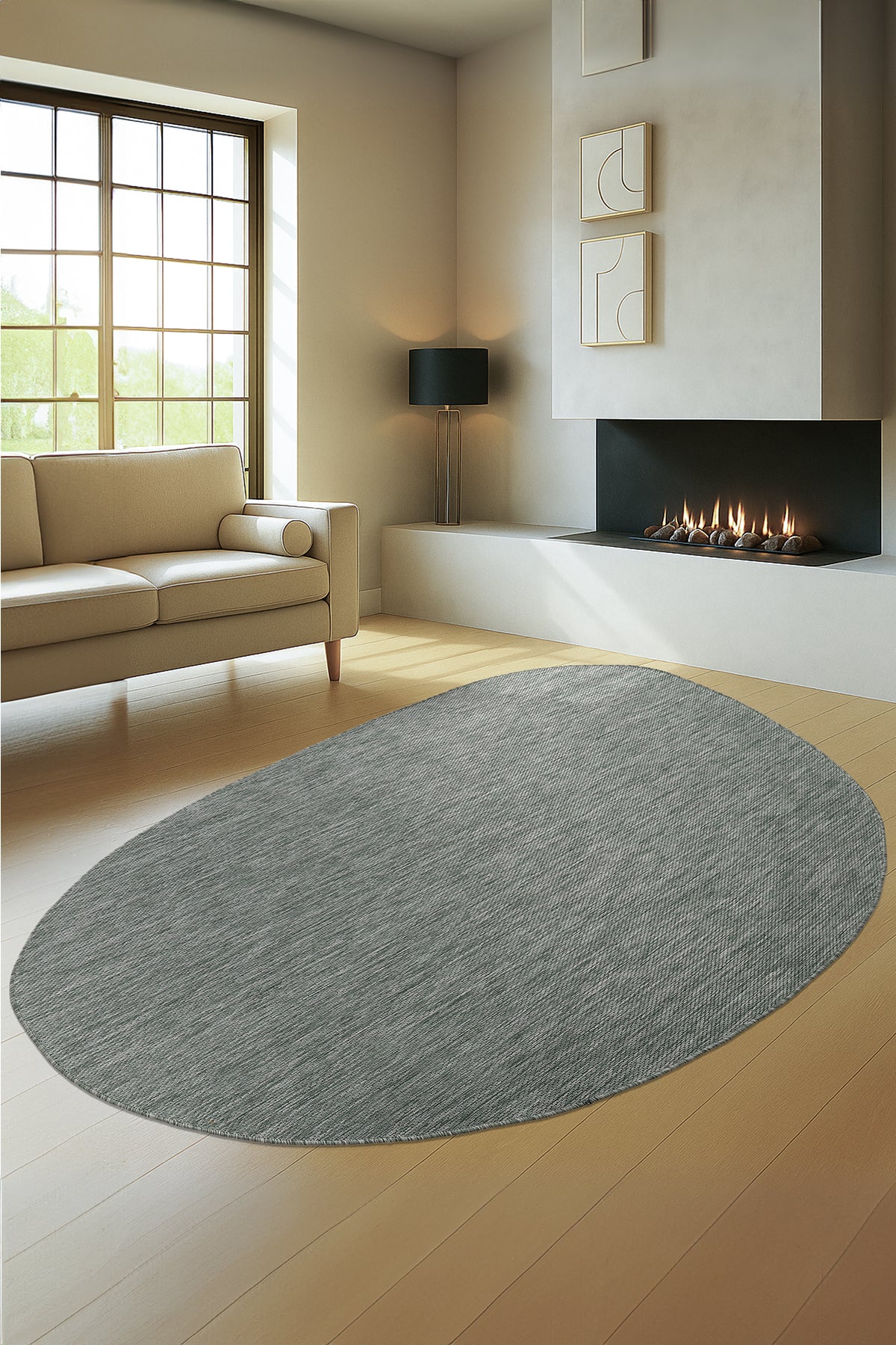 Konfor Carpet Theme 9037 Green Sisal Woven Indoor/Outdoor Rug Decorative Garden Balcony Living Room Carpet