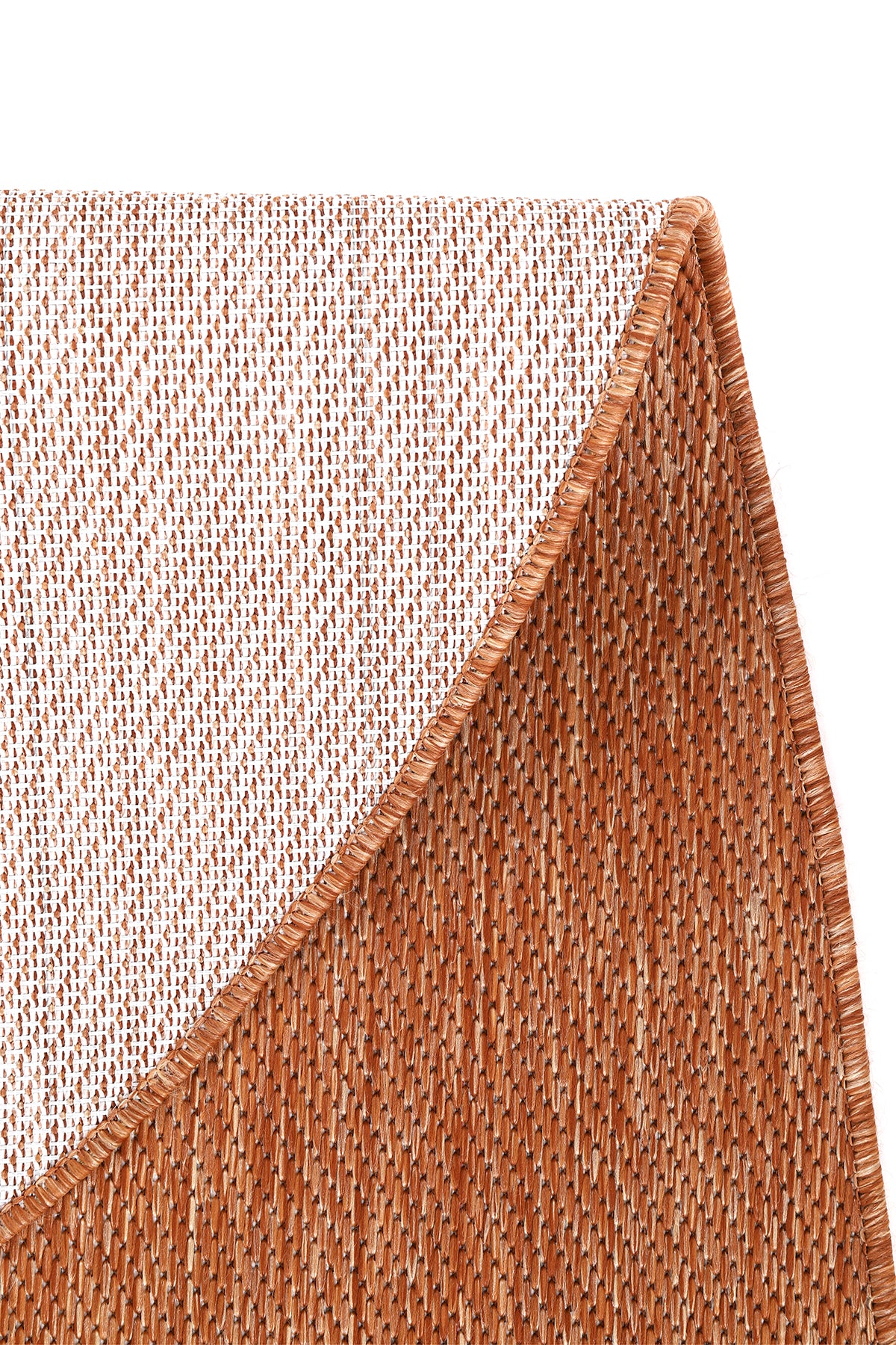 Konfor Halı Tema 9038 Turuncu Sisal Hasır İç Dış Mekan Kilim Dekoratif Bahçe Balkon Salon Halısı