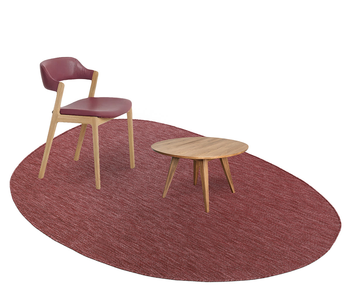 Konfor Teppichthema 9039 Burgunderroter Sisal-Webteppich für drinnen und draußen, dekorativer Garten-, Balkon- und Wohnzimmerteppich