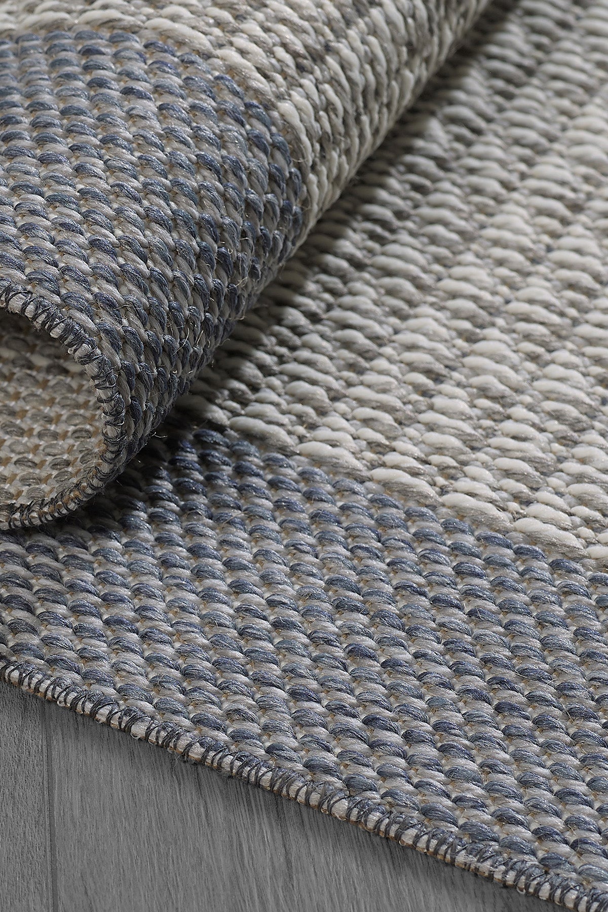 Comfort Sisalux 3092 Grey Jute-Backed Modern Woven Kilim Sisal Straw Carpet