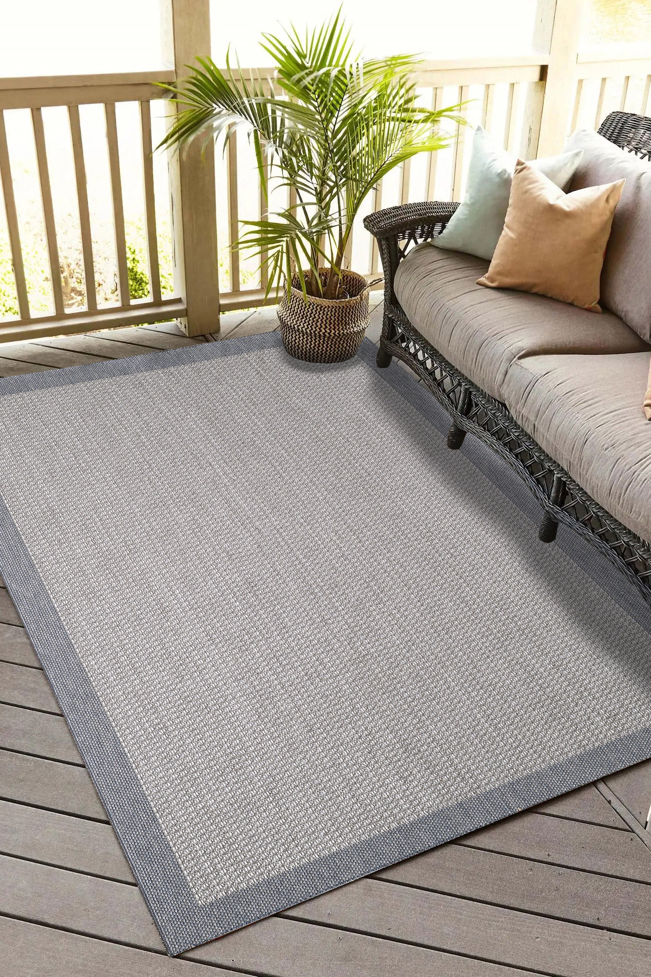 Konfor Sisalux 3092 Gri Jüt Tabanlı Modern Dokuma Kilim Sisal Hasır Halı