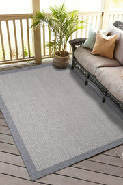 Comfort Sisalux 3092 Grey Jute-Backed Modern Woven Kilim Sisal Straw Carpet