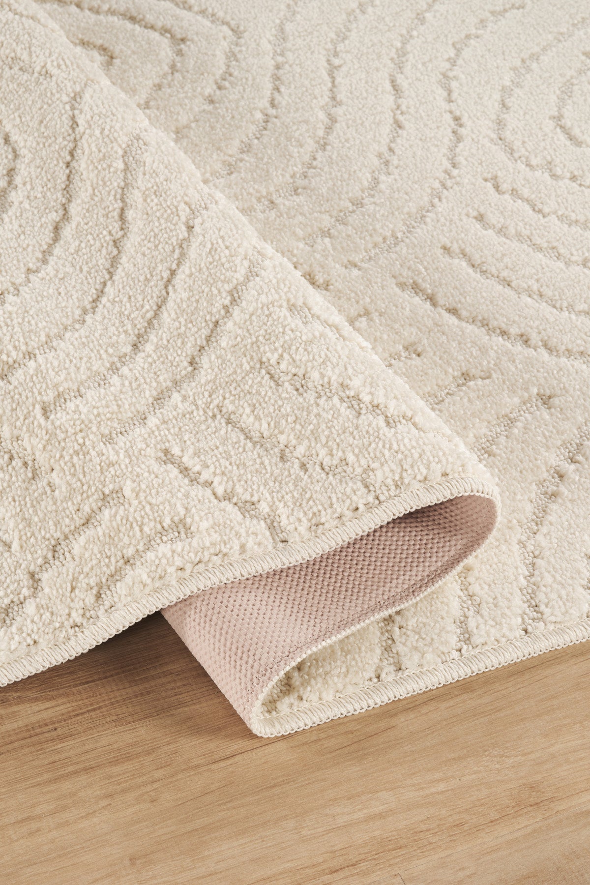 Krem Yumuşak Dokulu Uzun Ömürlü Lateks Kaymaz Taban Salon Oturma Odası Mutfak Koridor Halı RivonRN05