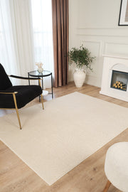 Krem Yumuşak Dokulu Uzun Ömürlü Lateks Kaymaz Taban Salon Oturma Odası Mutfak Koridor Halı RivonRN09