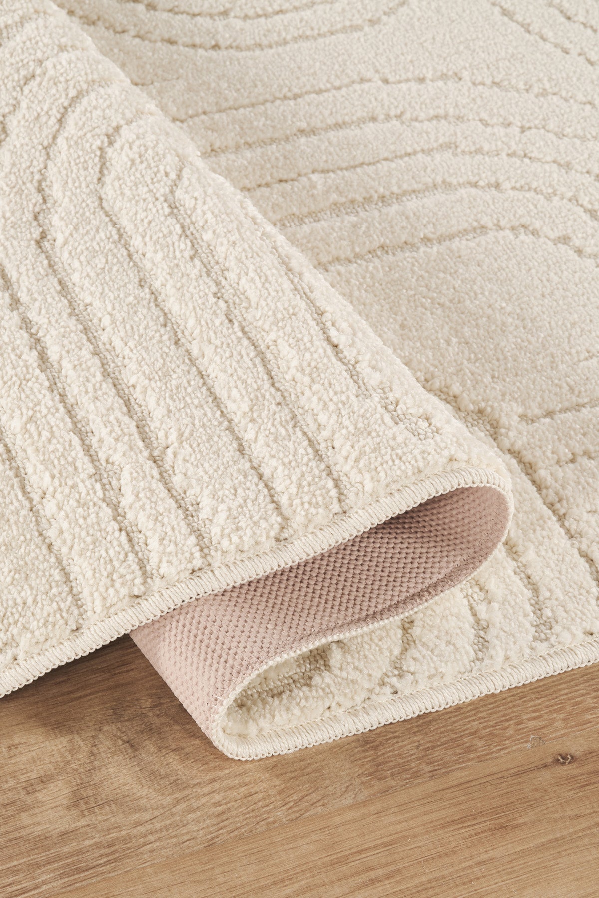 Krem Yumuşak Dokulu Uzun Ömürlü Lateks Kaymaz Taban Salon Oturma Odası Mutfak Koridor Halı RivonRN09