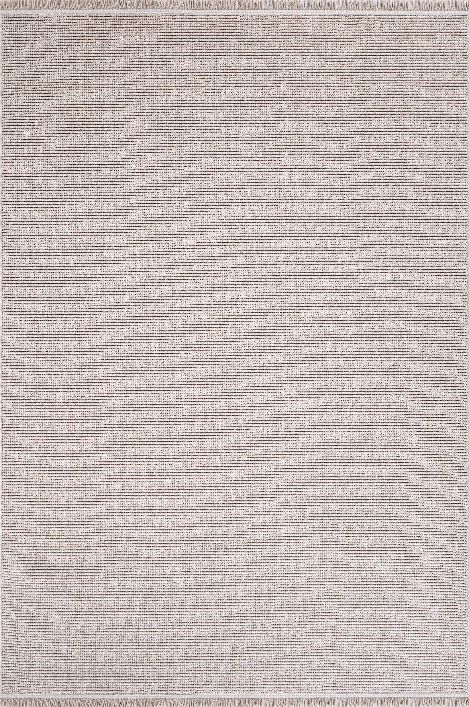 Loopy 5551 Beige Soft Textured Loop Modern Living Room Kitchen Hallway Rug, Dust-Free Knitted Machine-Made Carpet 