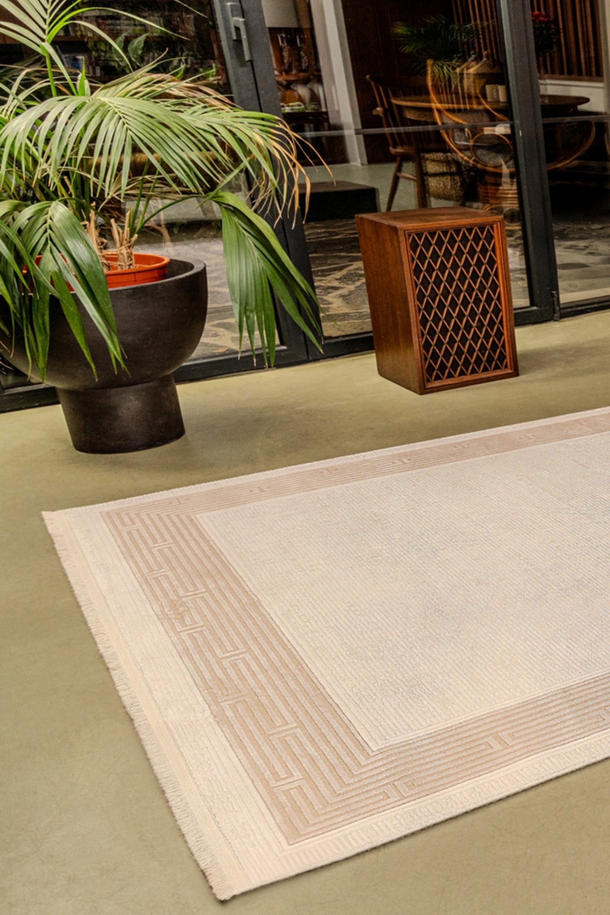 Mazzini 1480 Cream Durable Soft Textured Living Room Kitchen Hallway Sitting Room Runner Rug