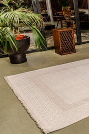 Mazzini 1481 Krem Uzun Ömürlü Yumuşak Dokulu Salon Mutfak Koridor Oturma Odası Yolluk Halı