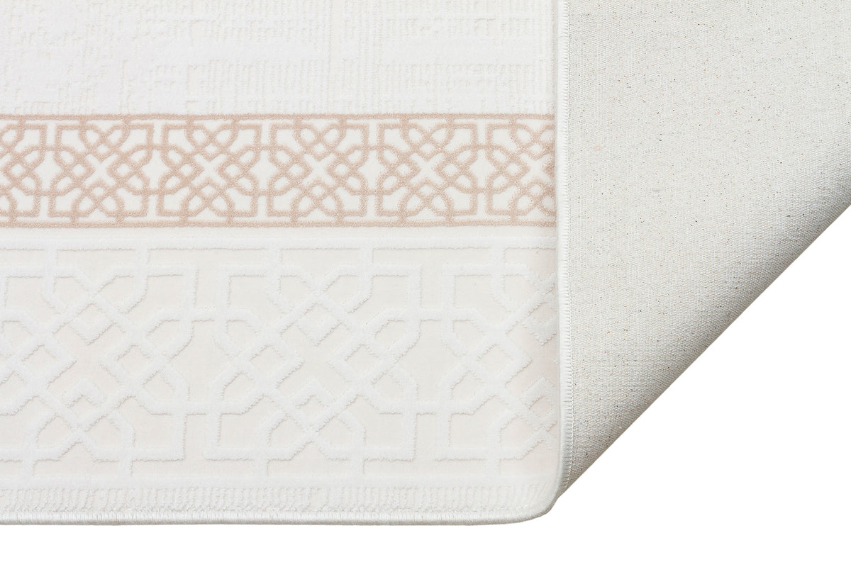 Mazzini 1481 Cream Durable Soft Textured Living Room Kitchen Hallway Sitting Room Runner Rug
