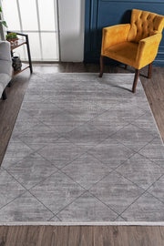 Mazzini 1489 Grey Durable Soft Textured Living Room Kitchen Hallway Sitting Room Runner Rug