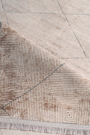 Mazzini 1490 Beige Strapazierfähiger, weich strukturierter Läuferteppich für Wohnzimmer, Küche, Flur, Aufenthaltsraum