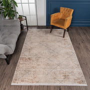 Mazzini 1490 Bej Uzun Ömürlü Yumuşak Dokulu Salon Mutfak Koridor Oturma Odası Yolluk Halı