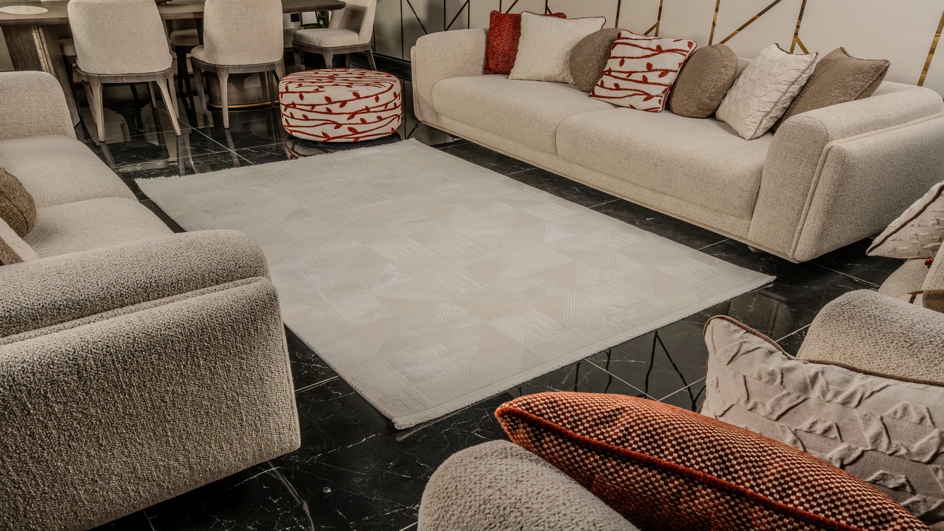 Mexx MX010 Krem Hav Toz Vermez Salon Mutfak Koridor Oturma Odası Yolluk Halı Makine Halısı