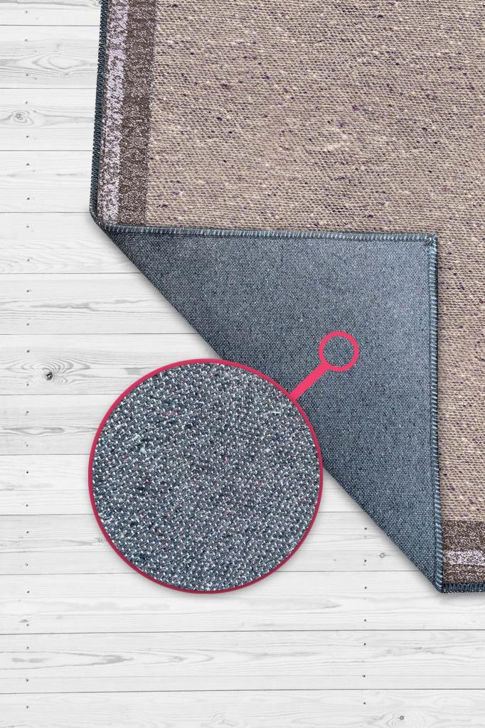 Minimalist Halı, Toprak Tonlu Kumaş Desenli Sade Oturma Odası Halıs, Yıkanabilir Salon Halısı