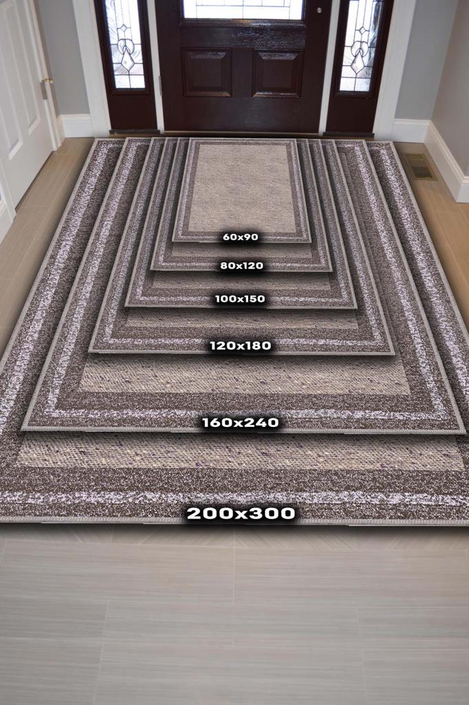 Minimalist Halı, Toprak Tonlu Kumaş Desenli Sade Oturma Odası Halıs, Yıkanabilir Salon Halısı