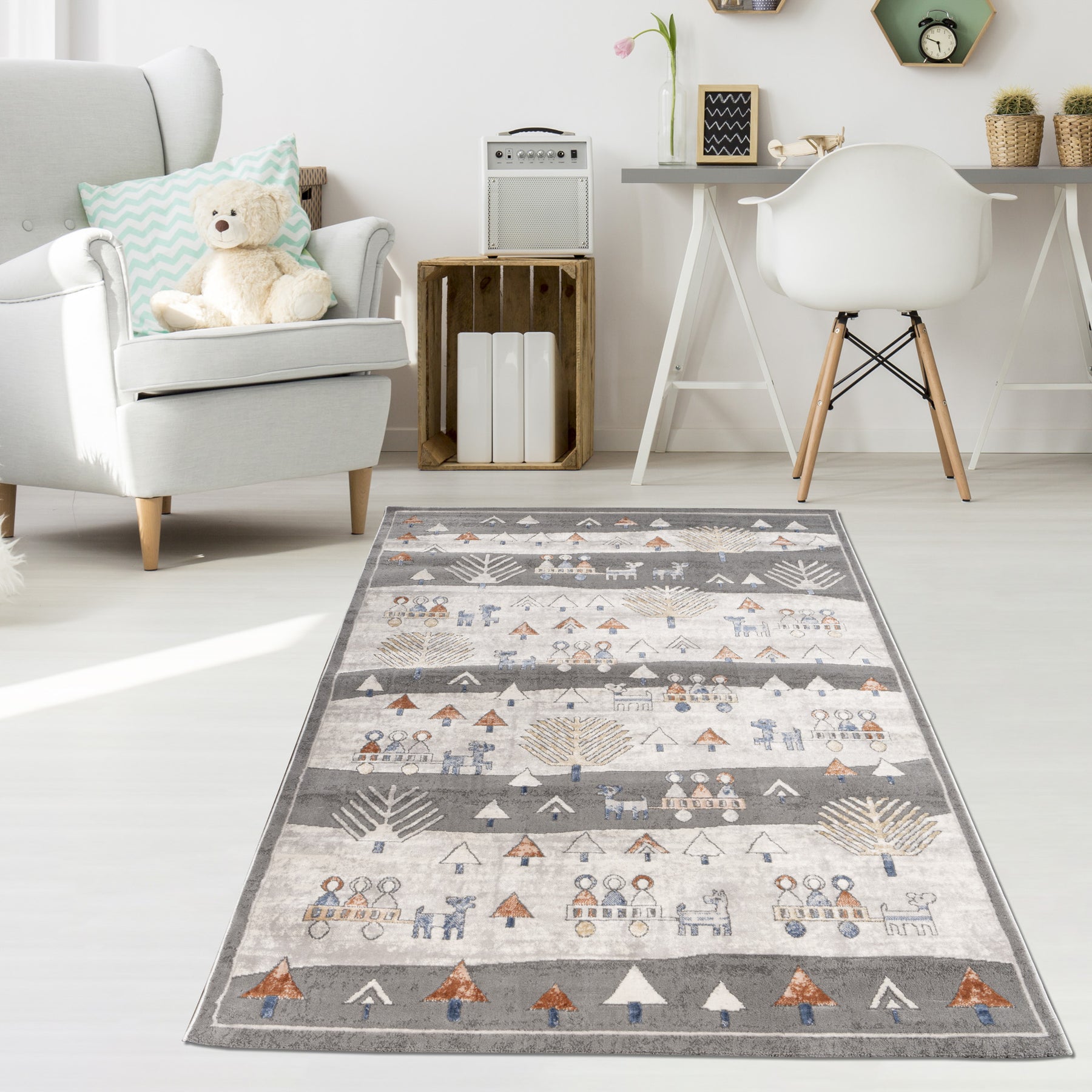 Konfor Kids 4583 Motto Modern Dokuma Çocuk Halısı