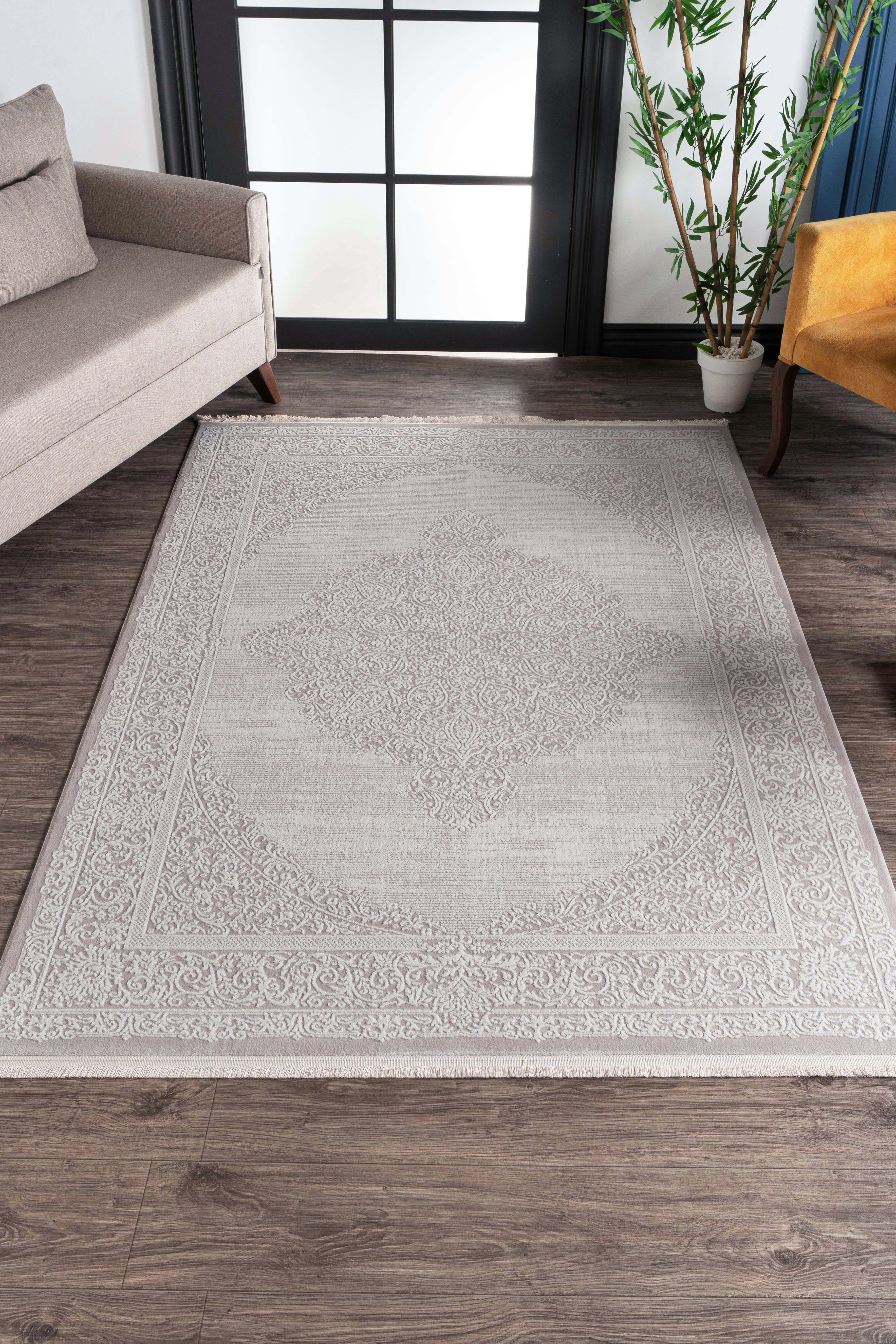 Nar A0195 Bej Uzun Ömürlü Yumuşak Dokulu Salon Mutfak Koridor Oturma Odası Yolluk Halı Makine Halısı