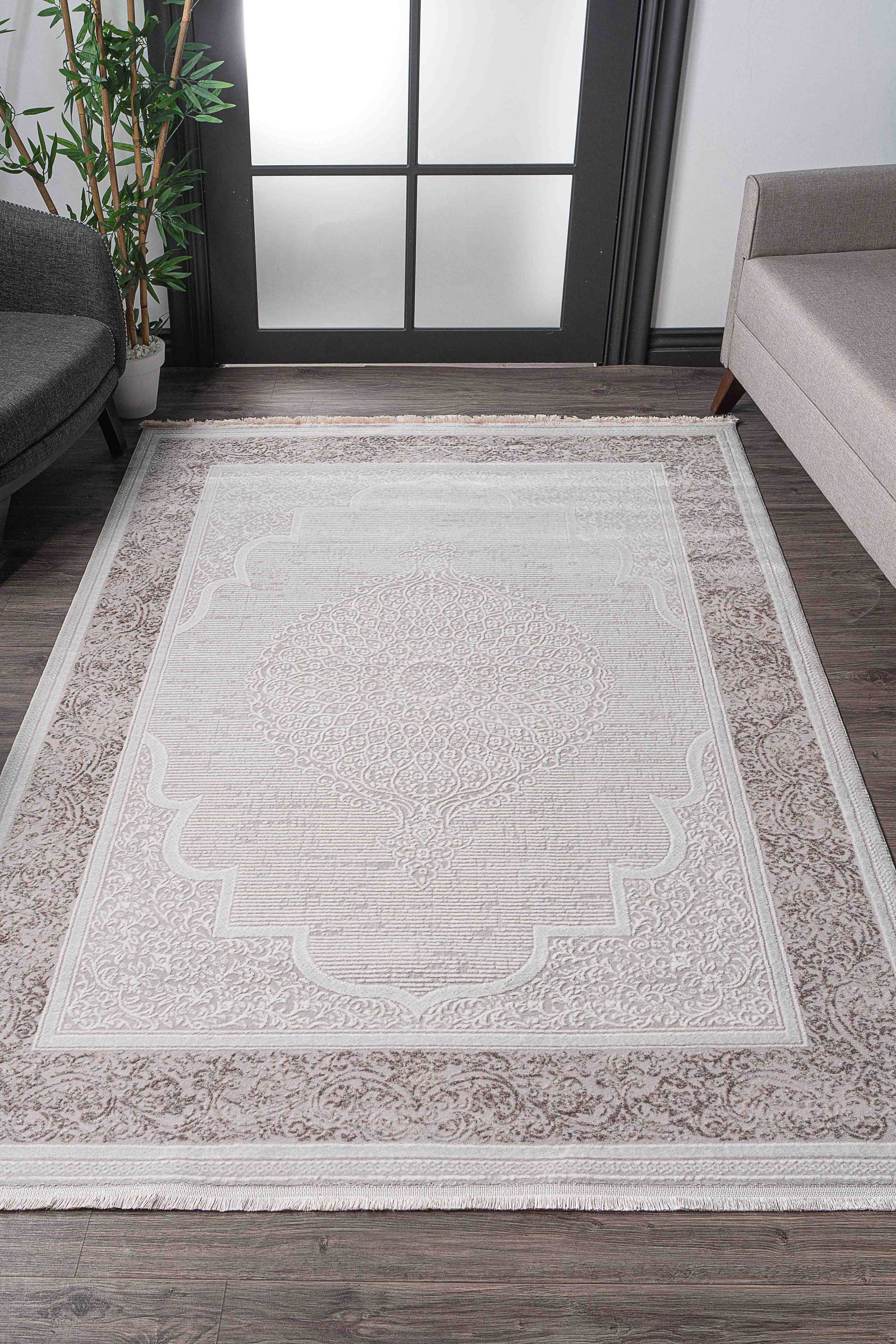 Nar A0205 Bej Uzun Ömürlü Yumuşak Dokulu Salon Mutfak Koridor Oturma Odası Yolluk Halı Makine Halısı