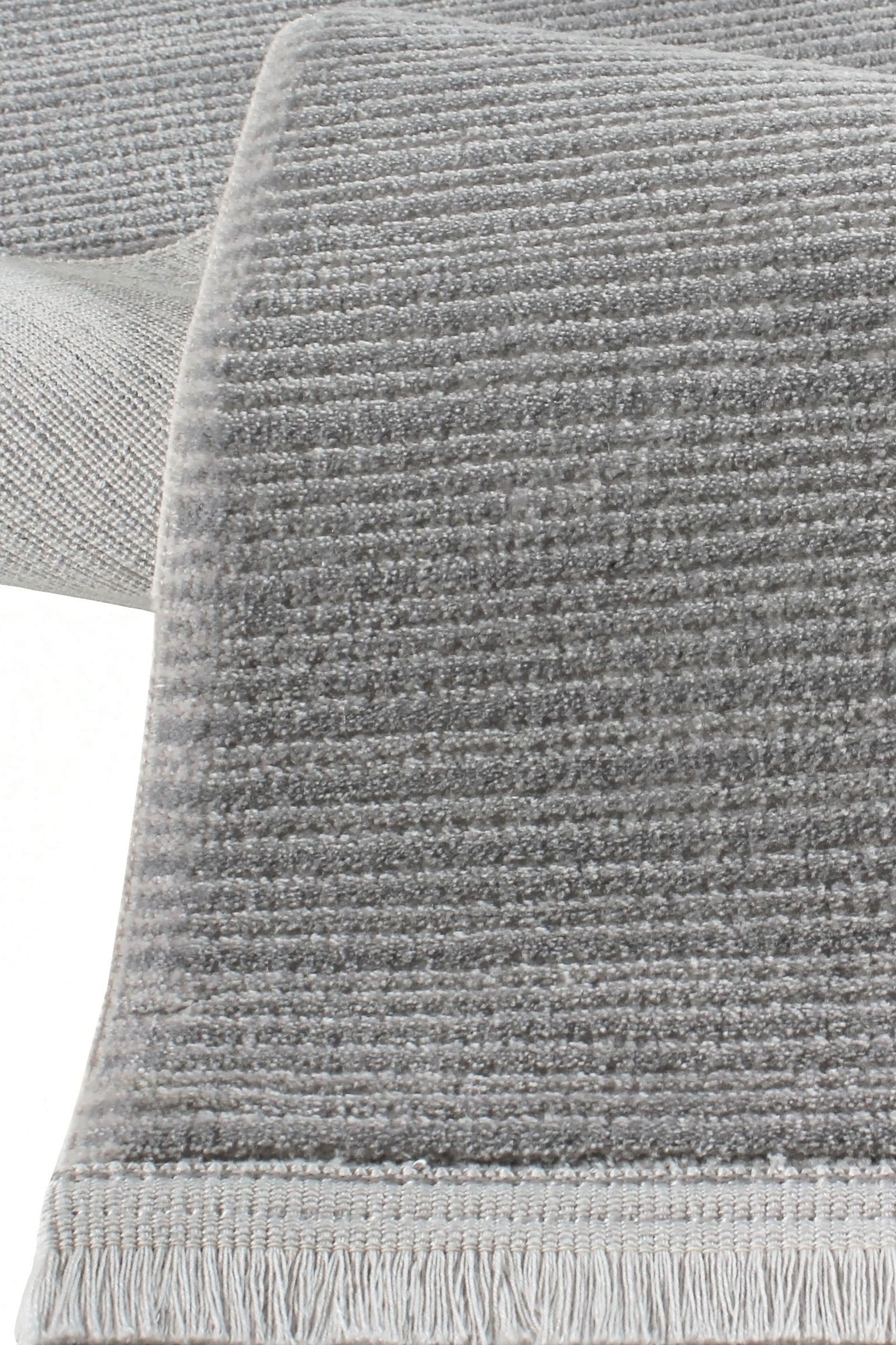 Nar A0238 Grauer, strapazierfähiger, weicher Läuferteppich für Wohnzimmer, Küche, Flur, Aufenthaltsraum, maschinell hergestellt