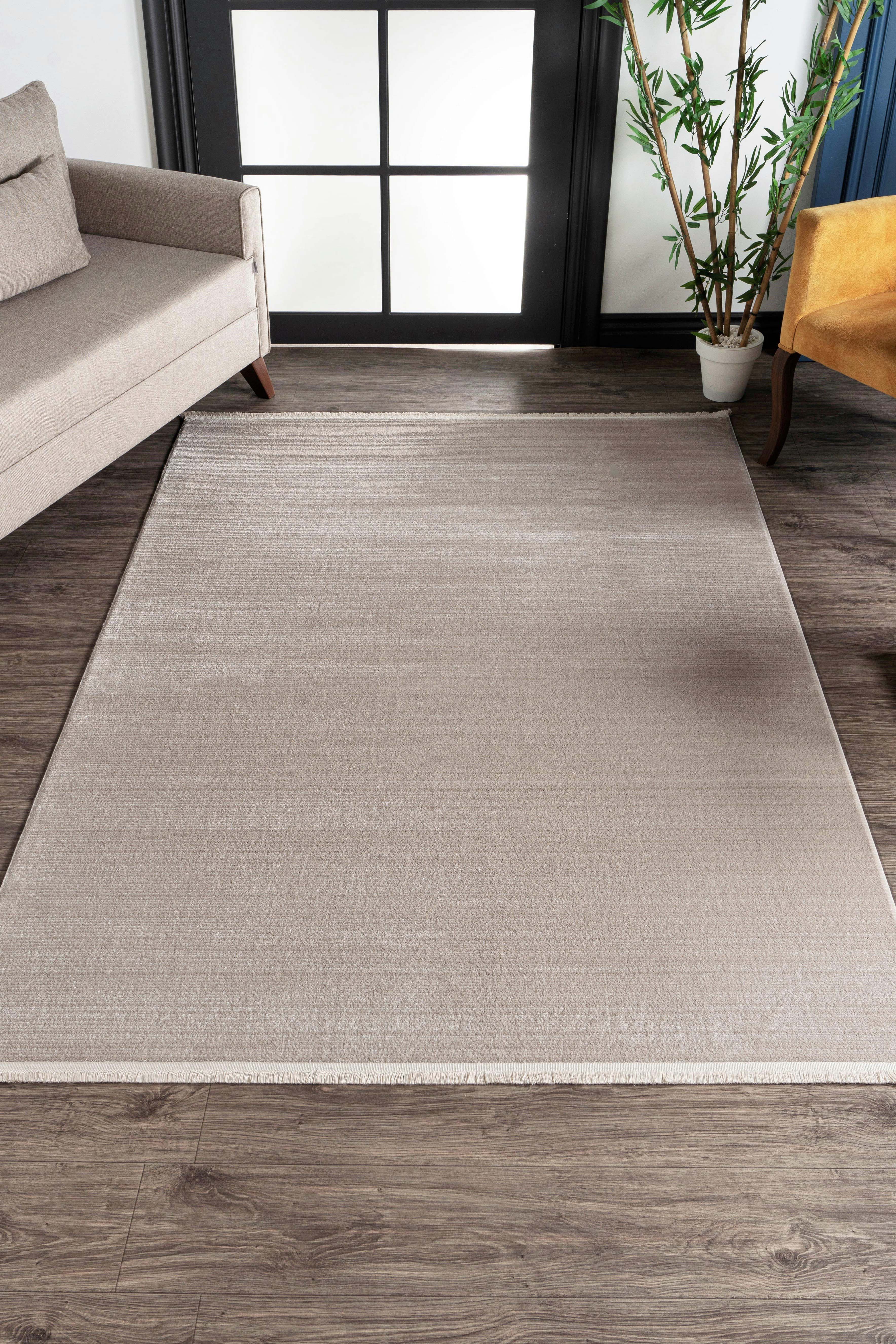 Nar A0240 Beige Strapazierfähiger, weicher Läuferteppich für Wohnzimmer, Küche, Flur, Aufenthaltsraum, maschinell hergestellt