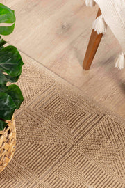 Natura 6661 100% Natural Jute Rug, Beige Color, Soft Texture, Stylish Design, Modern Woven Rug