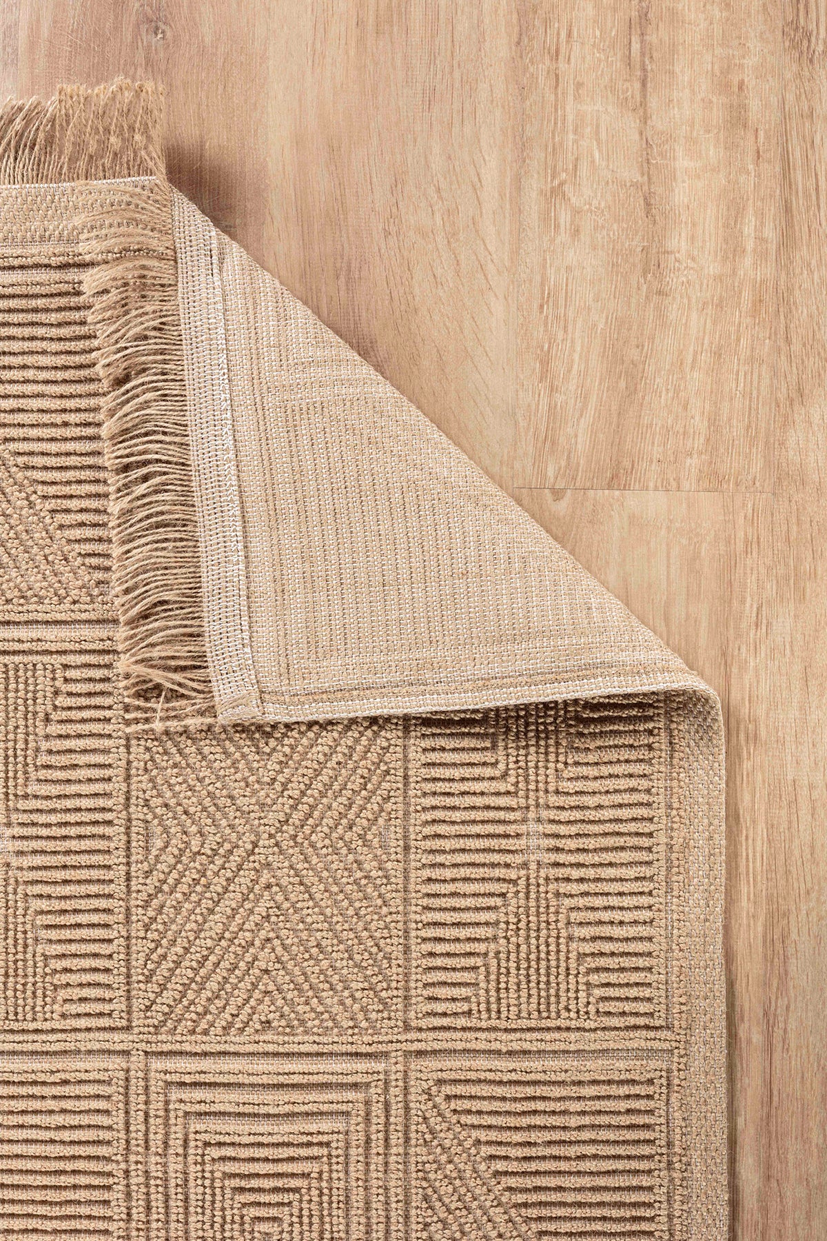 Natura 6661 100% Natural Jute Rug, Beige Color, Soft Texture, Stylish Design, Modern Woven Rug